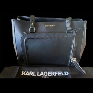 Karl Lagerfeld black satchel, brand new with tags.